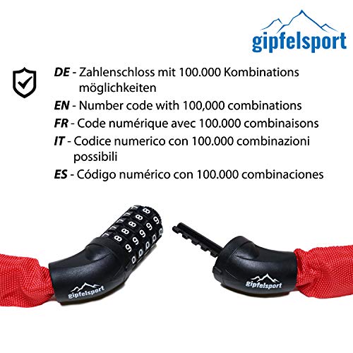 gipfelsport Cerradura de Cadena Rojo