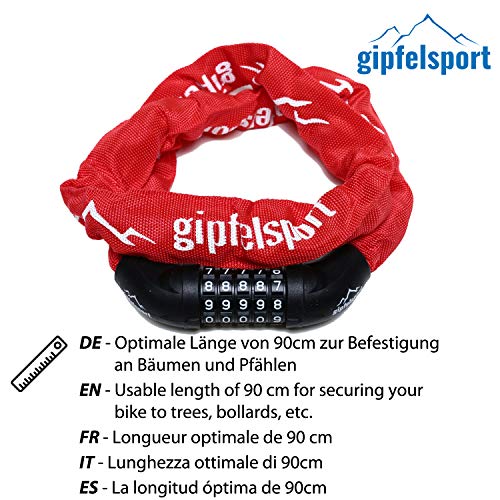 gipfelsport Cerradura de Cadena Rojo