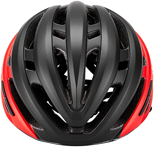 Giro Agilis Casco de Ciclismo Road, Unisex Adulto, Negro Mate y Rojo Brillante, Large (59-63 cm)