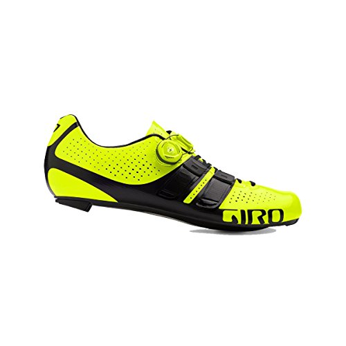 Giro Factor Techlace Road Zapatos de Ciclismo de Carretera Hombre, Multicolor (Highlight Yellow/Bla 000), 46 (11 UK)