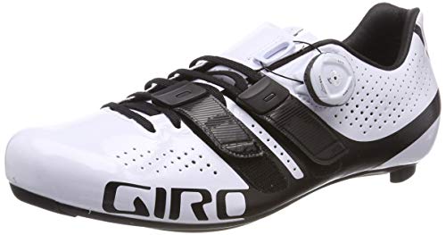 Giro Factor Techlace Road Zapatos de Ciclismo de Carretera Hombre, Multicolor (White/Black 000), 42 (7.5 UK)