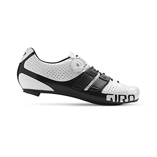 Giro Factor Techlace Road Zapatos de Ciclismo de Carretera Hombre, Multicolor (White/Black 000), 47 (12 UK)