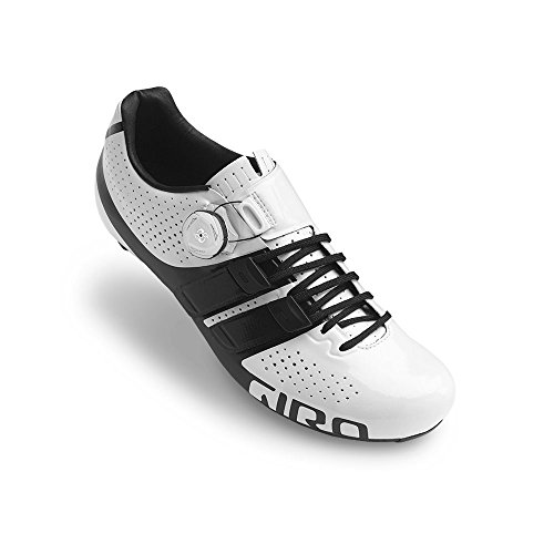 Giro Factor Techlace Road Zapatos de Ciclismo de Carretera Hombre, Multicolor (White/Black 000), 47 (12 UK)