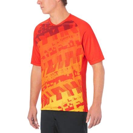 Giro Men's Roust Jersey SS, Unisex, Red Orange Fanatic, S