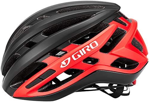 Giro Nine Casco de Bicicleta, Unisex Adulto, Negro Mate y Rojo Brillante, S (51-55cm)