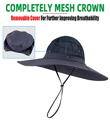 Gisdanchz Sombreros para El Sol Gorras De Hombre,Sombrero Trekking Hombre Sombrero Pesca Playa Cowboy Australiano Sombreros Hombre Mujer Verano Gorro Pescador Transpirable De Safari,Gris Oscuro