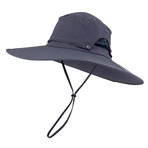 Gisdanchz Sombreros para El Sol Gorras De Hombre,Sombrero Trekking Hombre Sombrero Pesca Playa Cowboy Australiano Sombreros Hombre Mujer Verano Gorro Pescador Transpirable De Safari,Gris Oscuro