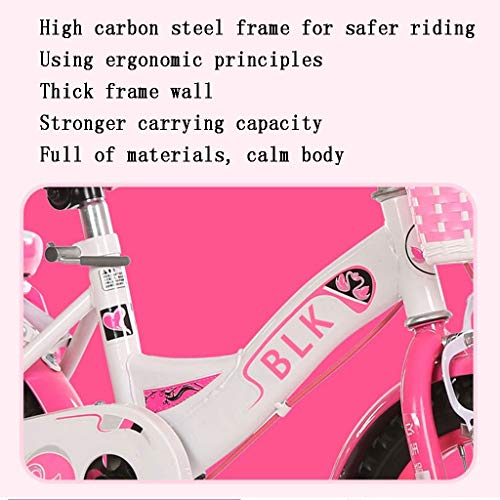 GLJ Bicicleta para niños Bicicleta Infantil de Acero con Alto Contenido de Carbono, con Espejo Retrovisor y Asiento Trasero, para 2-13 Años de Edad, 12/14/16/18 Pulgadas Bicicletas Infantiles