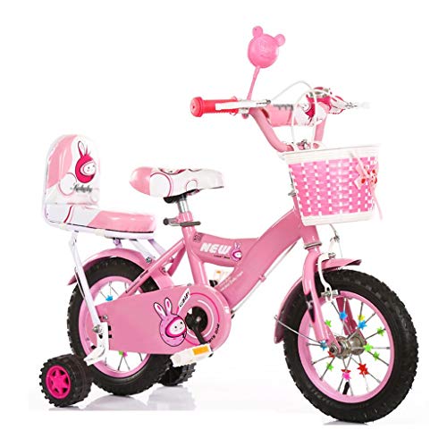 GLJ Bicicleta para niños Bicicleta Infantil de Acero con Alto Contenido de Carbono, con Espejo Retrovisor y Asiento Trasero, para 2-13 Años de Edad, 12/14/16/18 Pulgadas Bicicletas Infantiles