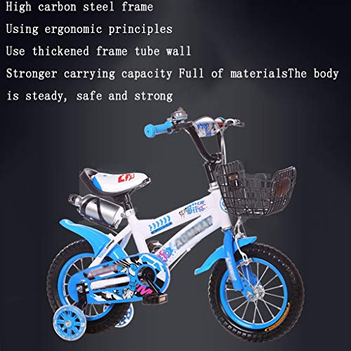 GLJ Bicicleta para niños Bicicleta para Niños, Material de Acero de Alto Carbono, Porte Fuerte, con Cesta y Asiento Trasero, Apto para 2-10 Años de Edad, 12/14/16/18 Pulgadas Bicicletas Infantiles