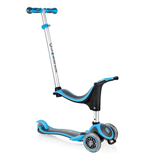 Globber 4-in-1 Patinete EVO 4 en 1, Bebé-Niños, Azul Celeste