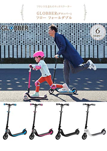 Globber Flow Foldable Patinete Plegable Juventud Unisex Negro/Azul Cielo Ajustable en Altura