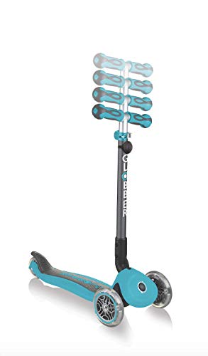 Globber Go Up Deluxe - Patinete de 3 Ruedas Plegable para Juventud, Unisex, 644-105, Turquesa, à Partir de 15 mois