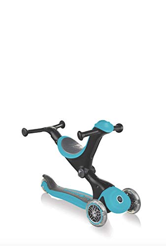 Globber Go Up Deluxe - Patinete de 3 Ruedas Plegable para Juventud, Unisex, 644-105, Turquesa, à Partir de 15 mois