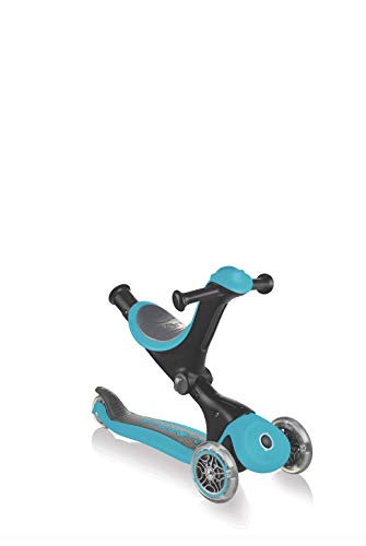 Globber Go Up Deluxe - Patinete de 3 Ruedas Plegable para Juventud, Unisex, 644-105, Turquesa, à Partir de 15 mois