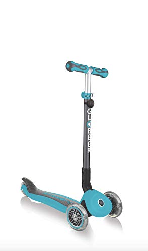 Globber Go Up Deluxe - Patinete de 3 Ruedas Plegable para Juventud, Unisex, 644-105, Turquesa, à Partir de 15 mois