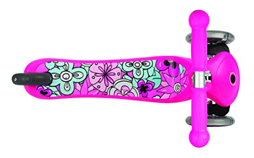 Globber Lights Patinete Primo Fantasy Flores Grandes con Luces, Infantil, Rosa