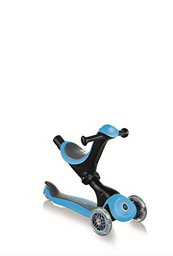 Globber Patinete 3 Ruedas Modelo GO UP Deluxe Sky Blue, Azul Claro, à Partir de 15 Meses