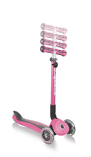 Globber Patinete GLOBBER 3 Ruedas Modelo GO UP Deluxe Deep Pink, a Partir de 15 Meses, 644-110, Color Rosa