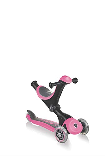 Globber Patinete GLOBBER 3 Ruedas Modelo GO UP Deluxe Deep Pink, a Partir de 15 Meses, 644-110, Color Rosa