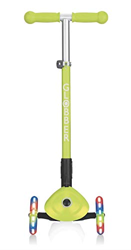 Globber Primo Foldable - Ruedas luminosas, color verde, talla única (432-106)