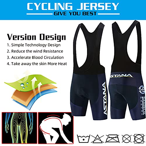 GLYIG Conjunto de maillot de ciclismo de secado rápido para hombre, camiseta de bicicleta de carretera + culotte corto con tirantes, kit de ropa de montar MTB acolchado con gel 3D, ropa de montar en b