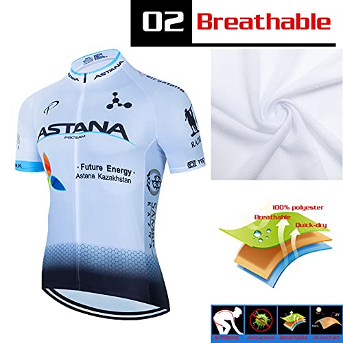 GLYIG Conjunto de maillot de ciclismo de secado rápido para hombre, camiseta de bicicleta de carretera + culotte corto con tirantes, kit de ropa de montar MTB acolchado con gel 3D, ropa de montar en b