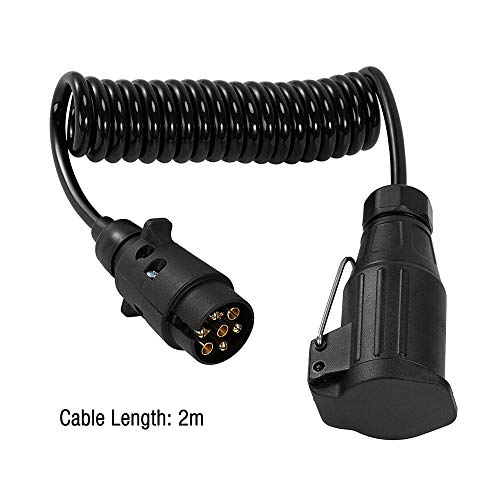 Gobesty Cable de extensión de Remolque, Enchufe de Remolque de 7-13 Pines, Cable de extensión de Remolque de 12 V con Conector de Enchufe de Remolque para Accesorios de Remolque de Coche de Caravana