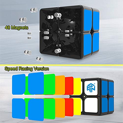 Gobus GAN 249 V2M 2x2 Speed Cube Gans249 v2 M Versión 2x2x2 Gan249 2m Puzzle Toy Stickerless + una Bolsa de Cubo y un Soporte de Cubo