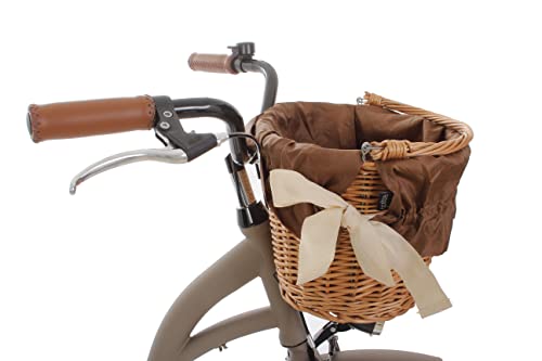 Goetze Bicicleta de ciudad retro vintage holandesa para mujer, ruedas de aluminio de 28 pulgadas, 1 marcha, freno de contrapedal, entrada profunda, cesta con acolchado gratis.