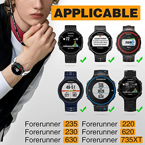 Gofl Correa para Garmin Forerunner 735XT,Correa de Reemplazo para Forerunner 235 - Banda de Reloj Silicona Suave Sports Pulsera de Repuesto Compatible Garmin Forerunner 235/735XT/220/230/620/245