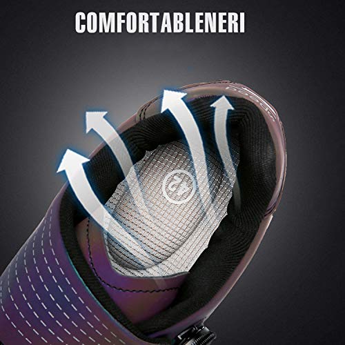 Gogodoing Zapatilla de Ciclismo Profesional Hombre Zapatos de Ciclismo de Antideslizantes SPD Lock System para Bicicleta de montaña/Carretera con Estilo de Encaje rápido Giratorio