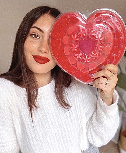 Gommy's Factory LOVE&KISSES (Sin Gluten). Tarta Regalo de Gominolas con Forma de Corazón, 41 Golosinas, 250 g