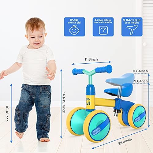 Gonex Bicicleta sin Pedales, Bici Bebe para Niños de 1 Año, Bicicleta Equilibrio de Altura Ajustable, Triciclos Bebes Correpasillos para Niños y Niñas 1 Año Regalo Juguetes