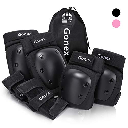 Gonex Protecciones Patines Niños Adultos, Juego Protectores Rodilleras Coderas Muñeca Muñequeras Infantiles para Skate Bicicleta Patinaje Ciclismo Monopatín Escalada Esqui Scooter Seguridad Deportiva