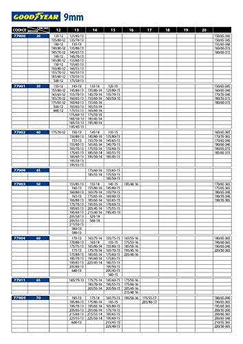 Goodyear 77914: "G9" Cadenas de nieve 9 mm para coches, Talla 130, TÜV Süd y ÖNORM V5117