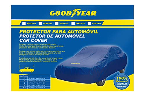 Goodyear Cubierta de coche de alta calidad - Protección impermeable para interiores / exteriores – Extra Grande – Azul