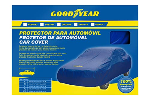 Goodyear Cubierta de coche de alta calidad - Protección impermeable para interiores / exteriores – Extra Grande – Azul