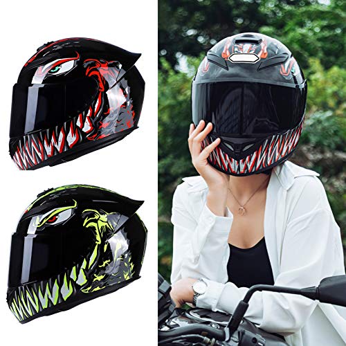 GoolRC Casco de Moto Rading Moda de Cara Completa Ligero para Carreras de Motos, Talla M