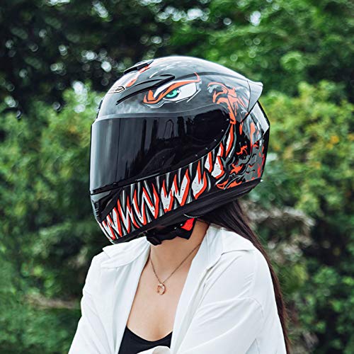 GoolRC Casco de Moto Rading Moda de Cara Completa Ligero para Carreras de Motos,Talla M