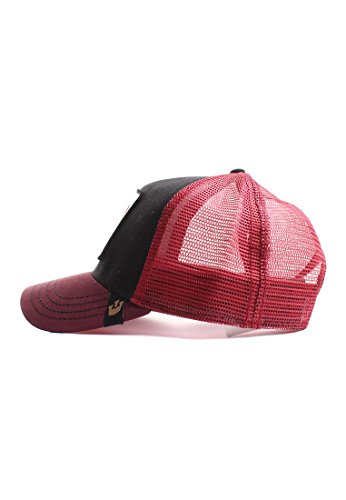 Goorin Bros. Gorra de motorista BARNYARD King de color negro y rojo, Negro , Talla única