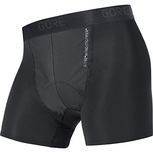 GORE WEAR C3 Bóxer de hombre para ciclismo con badana GORE WINDSTOPPER, M, negro