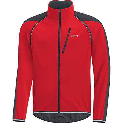 GORE WEAR C3 Chaqueta de hombre Zip-Off GORE WINDSTOPPER, M, Rojo/Negro