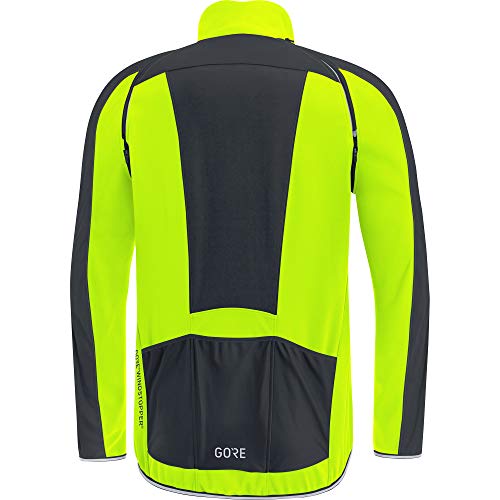 GORE WEAR C3 Chaqueta de hombre Zip-Off GORE WINDSTOPPER, S, Amarillo neón/Negro