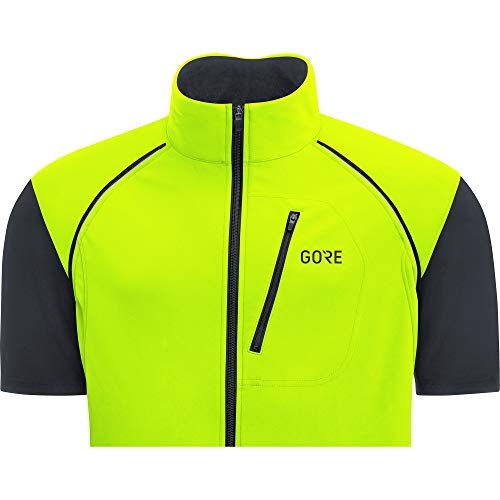 GORE WEAR C3 Chaqueta de hombre Zip-Off GORE WINDSTOPPER, S, Amarillo neón/Negro