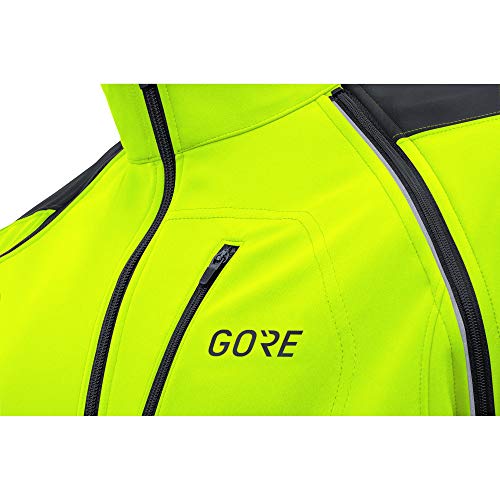 GORE WEAR C3 Chaqueta de hombre Zip-Off GORE WINDSTOPPER, S, Amarillo neón/Negro