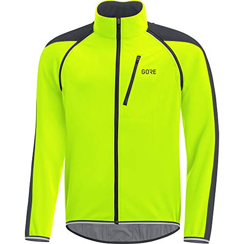 GORE WEAR C3 Chaqueta de hombre Zip-Off GORE WINDSTOPPER, S, Amarillo neón/Negro