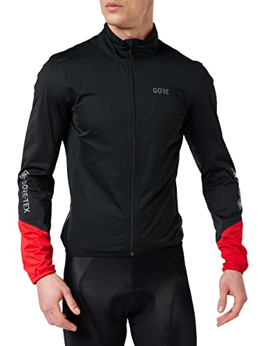 GORE WEAR C5 Chaqueta de ciclismo de hombre GORE-TEX, M, negro/rojo