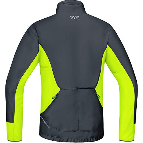 GORE WEAR C5 Chaqueta de Ciclismo para Hombre GORE WINDSTOPPER, L, Negro/Amarillo neón