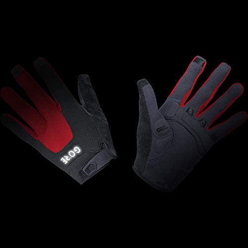 GORE WEAR C5 Guantes unisex, 9, Negro/Rojo